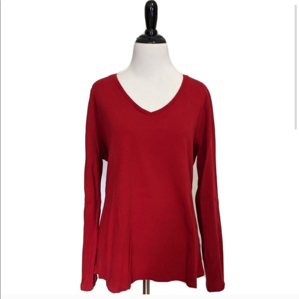 Lane Bryant Solid Red Pima Cotton Tee 14/16 Womens
